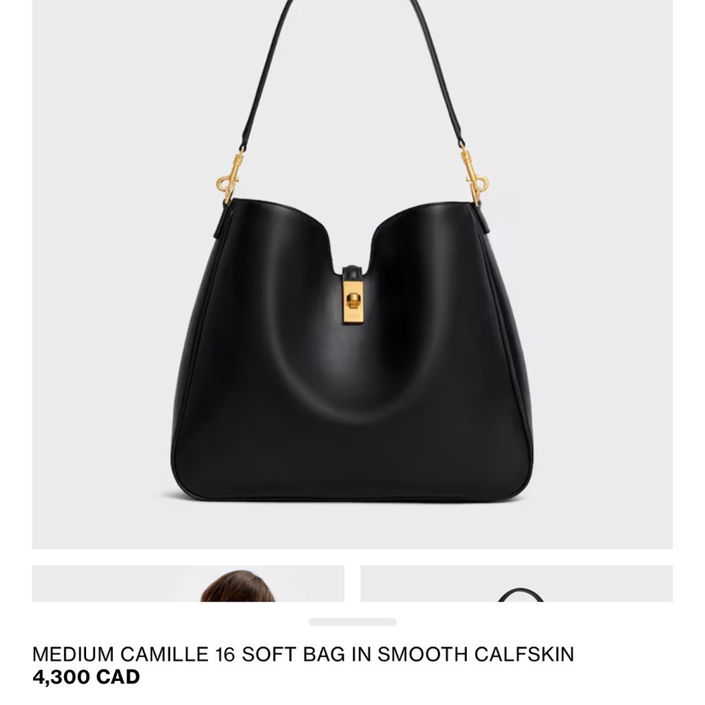 Celine vintage black quilted leather tote with gold carriage medallion - Picture 11 of 11